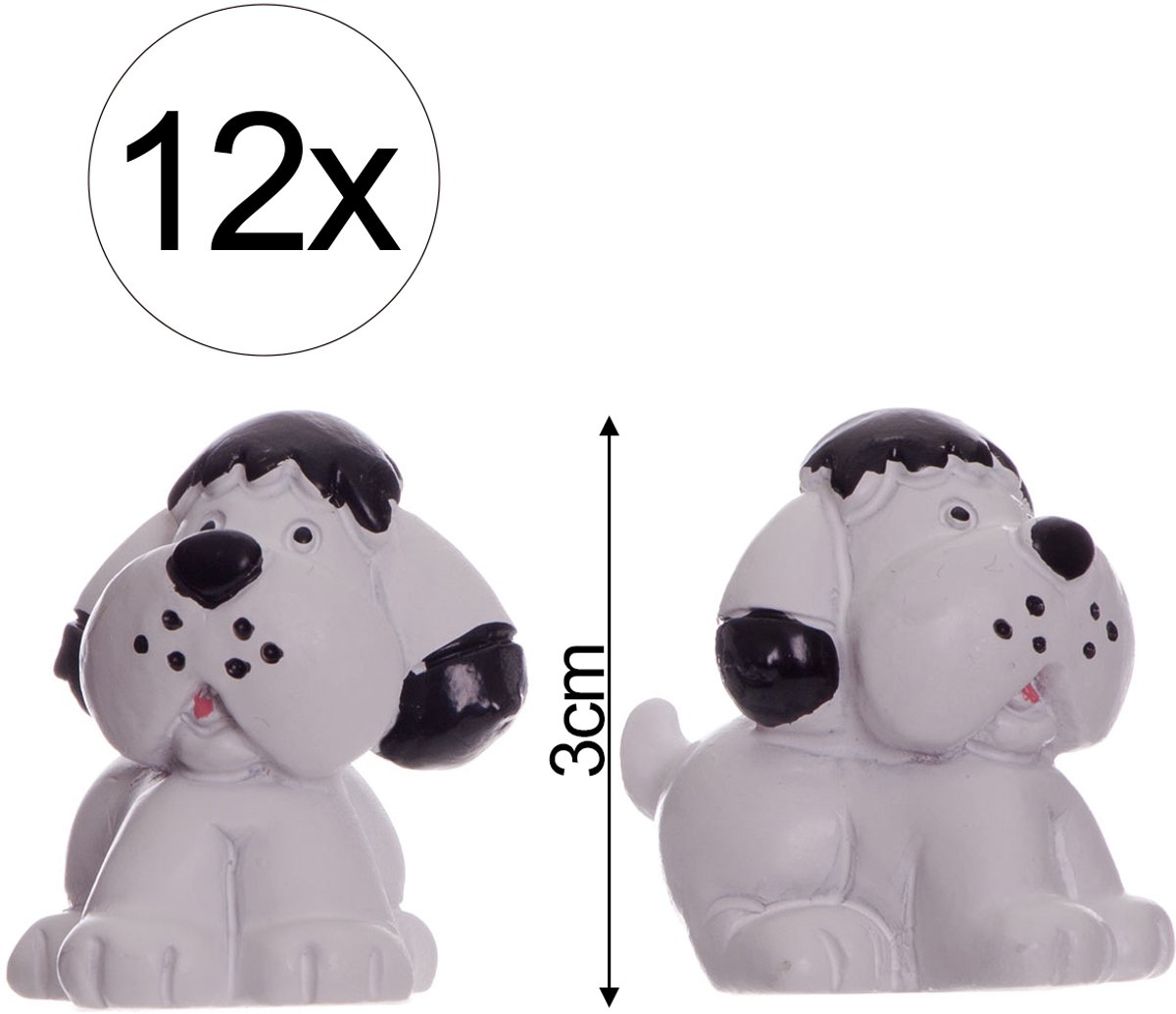 12x Zwart-Witte Hondjes – Schattige Decoratie & Cadeau
